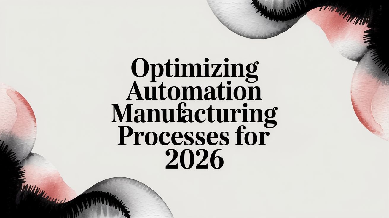 Optimizing Automation Manufacturing Processes for 2026