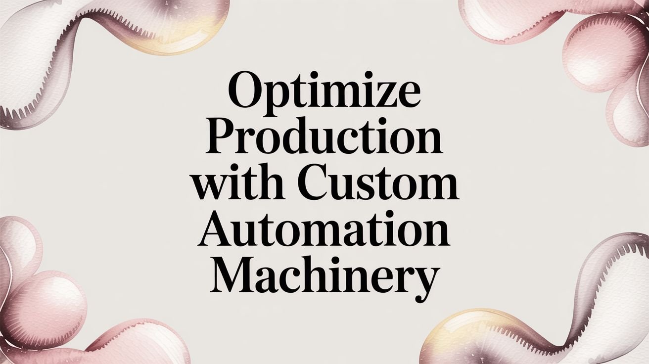 Optimize Production with Custom Automation Machinery
