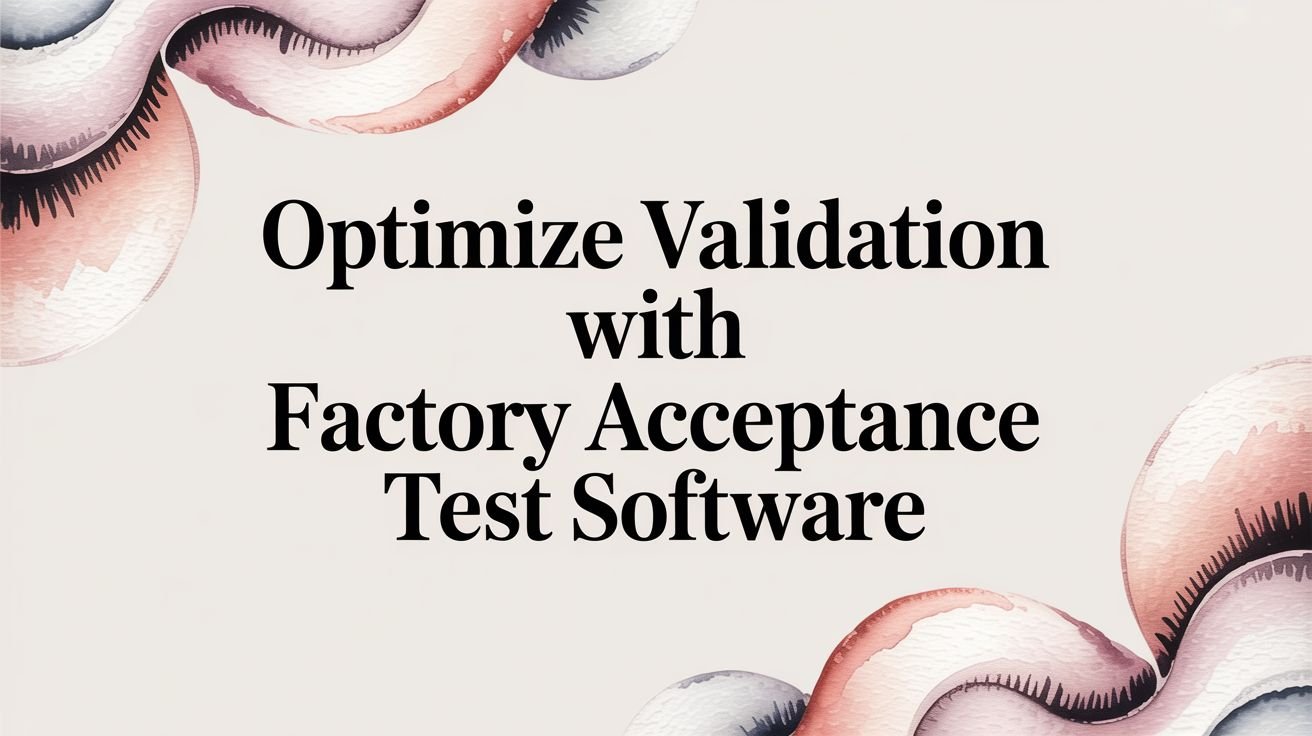 Optimize Validation with Factory Acceptance Test Software