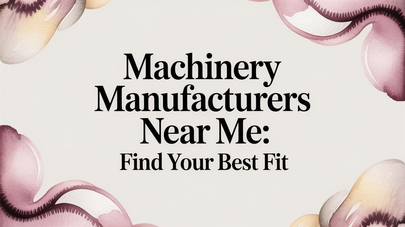 Machinery Manufacturers Near Me: Find Your Best Fit