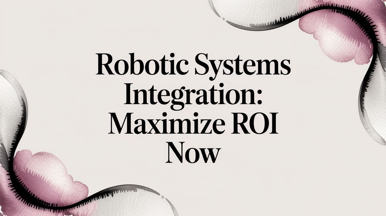 Robotic Systems Integration: Maximize ROI Now